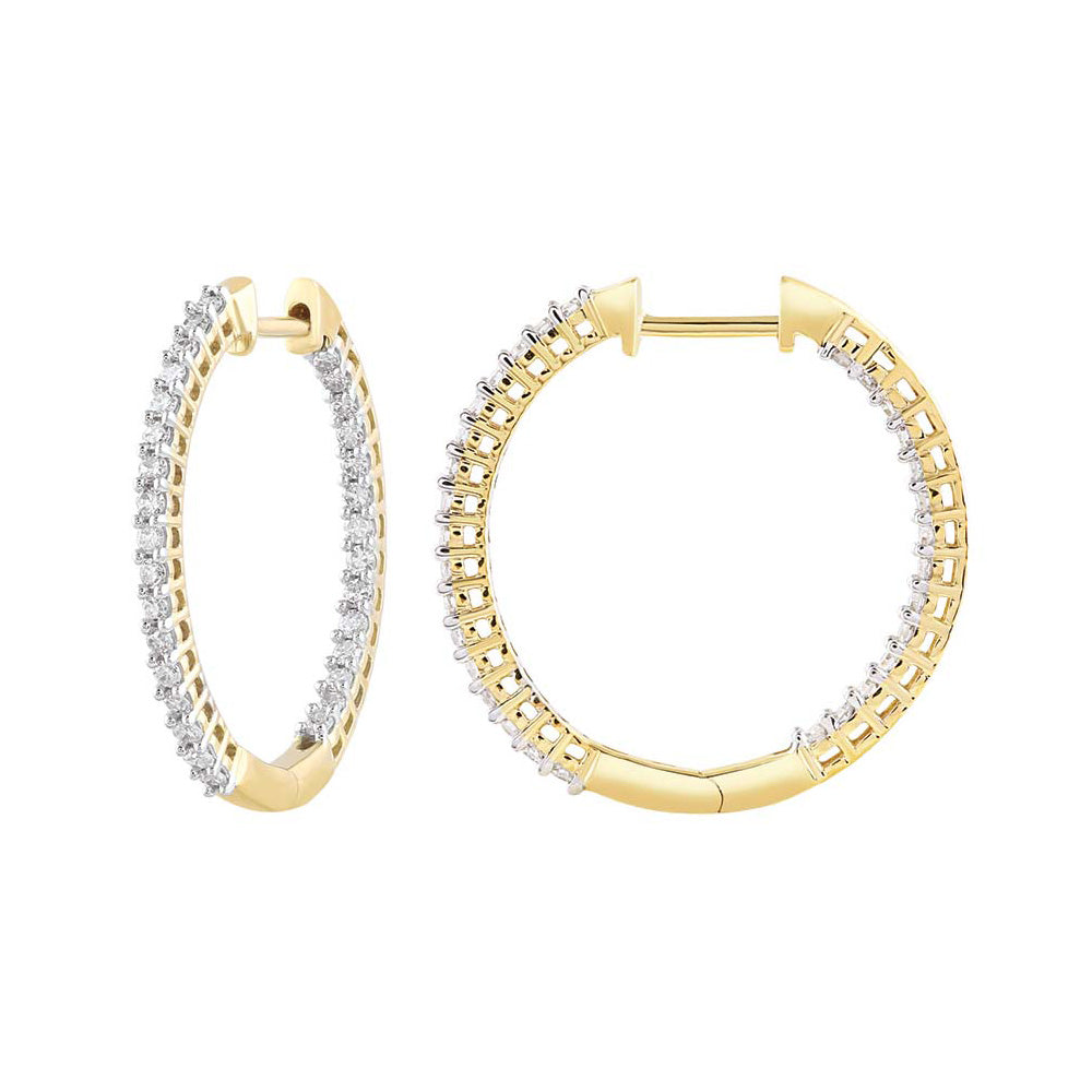 9ct Yellow Gold Diamond Huggies