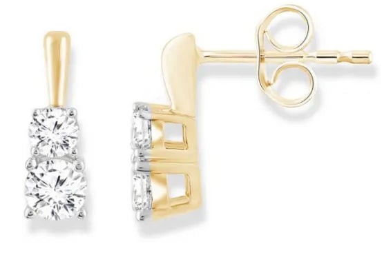 9Ct Yellow Gold 0.50Ct Diamond Studs