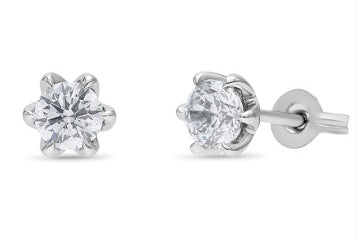 9ct White gold lab grown diamond earrings