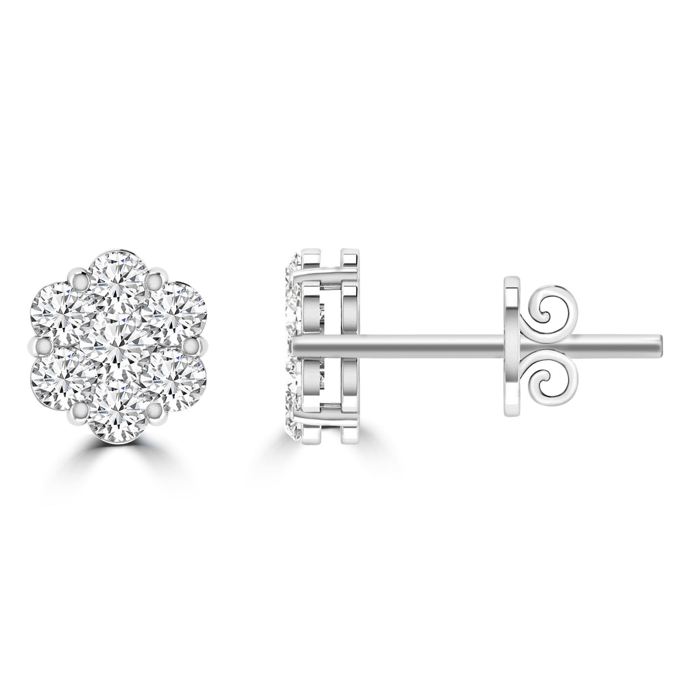 9ct white gold and diamond earrings