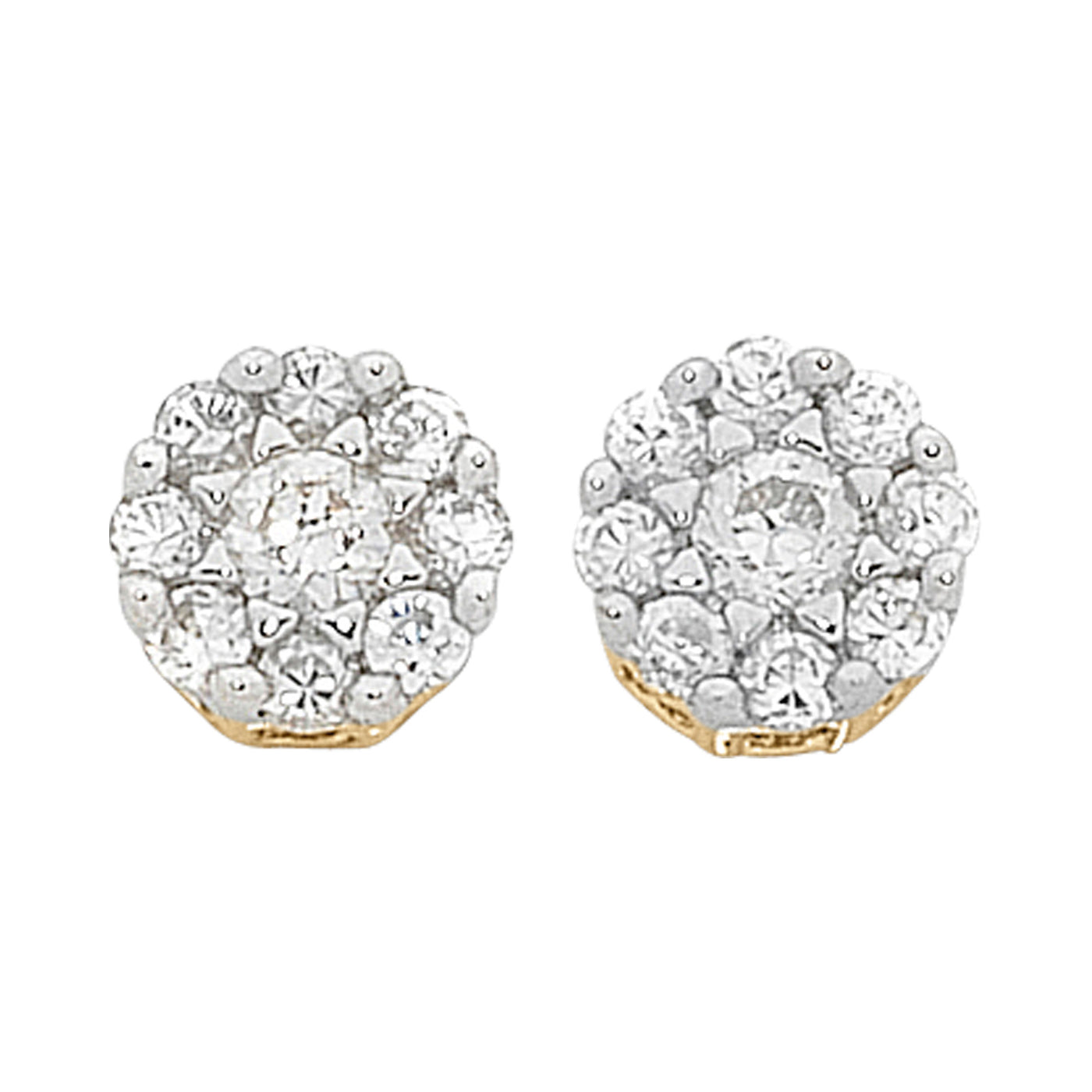 9ct Yellow Gold Diamond Earrings