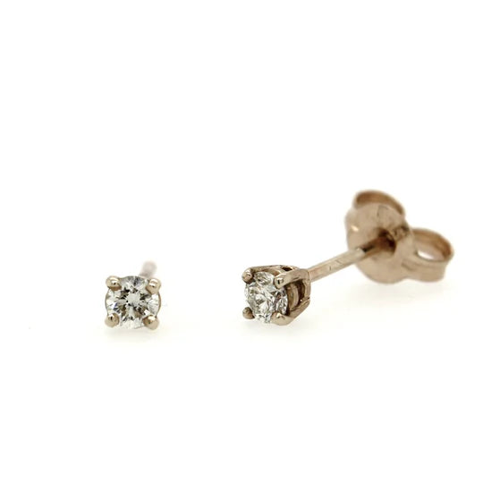 9ct Yellow Gold Diamond Stud Earrings