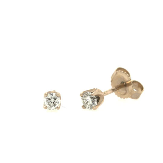 9ct Yellow Gold Diamond Stud Earrings