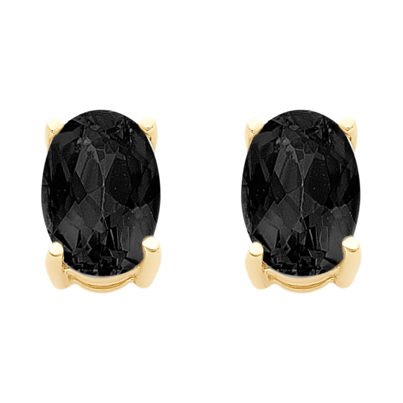 9ct Yellow Gold Oval Sapphire Earrings