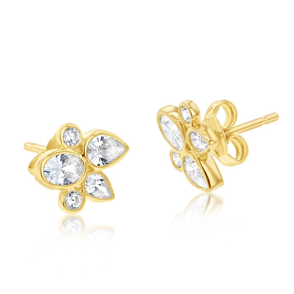 9ct Yellow Gold Cubic Zirconia Stud Earrings