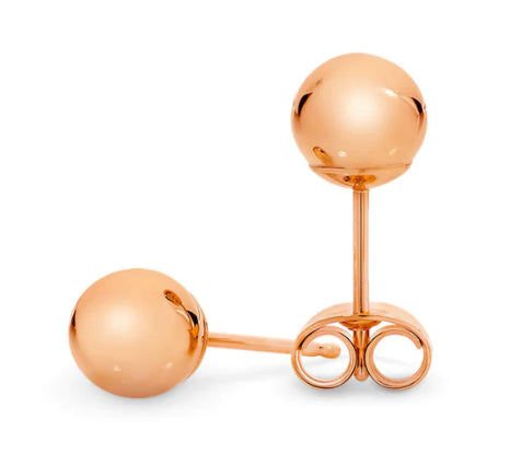 9Ct Rose Gold 6Mm Ball Stud Earrings