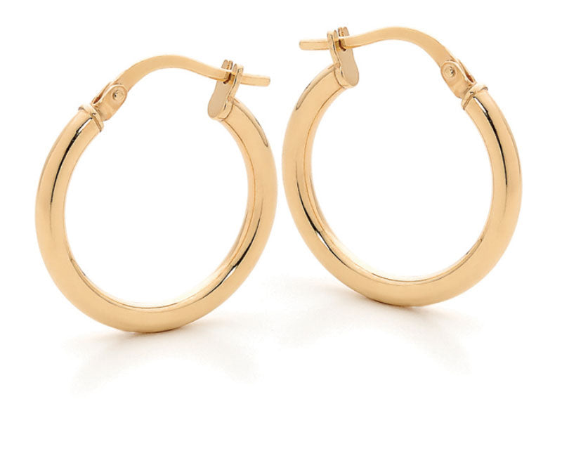 9ct Yellow Gold On Silver Hoop Earrings