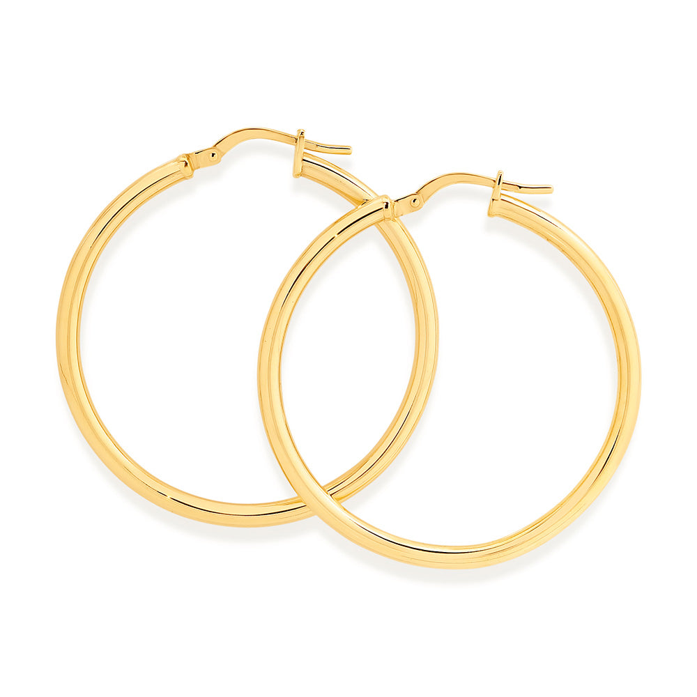 9ct Silver Filled 35mm Hoop Earrings
