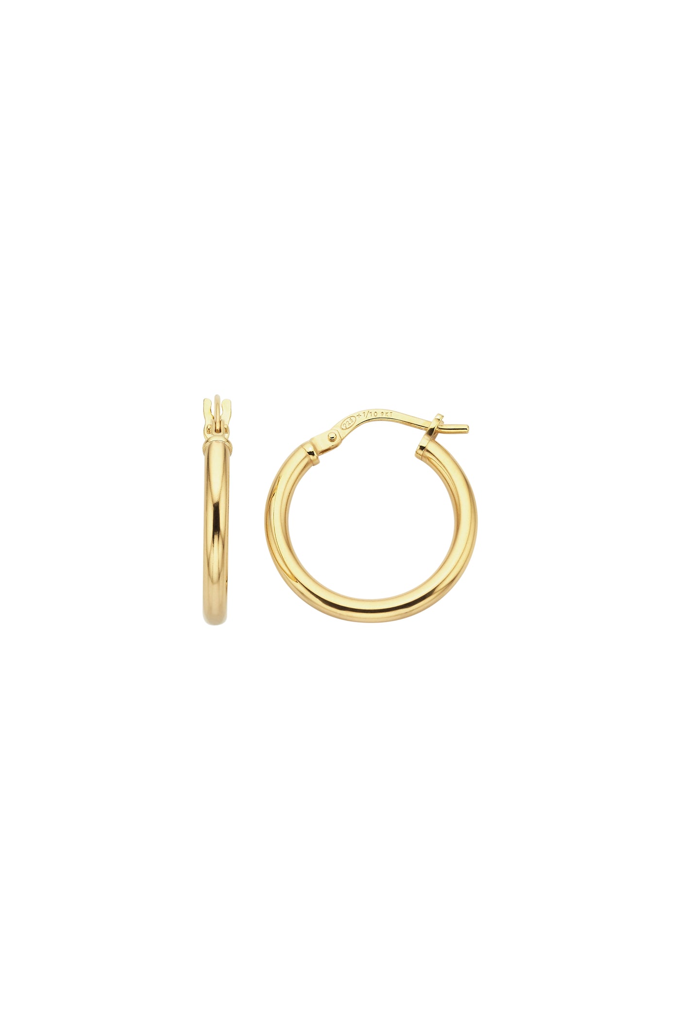 9ct Yellow Gold And Silver Bonded Hoops