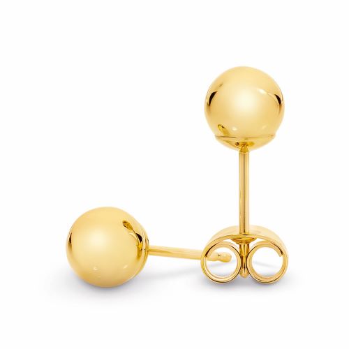 9Ct Yellow Gold 5mm Ball Stud Earrings
