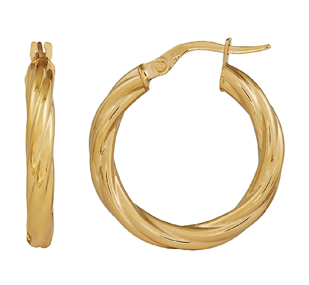 9ct Yellow Gold Twist Hoops