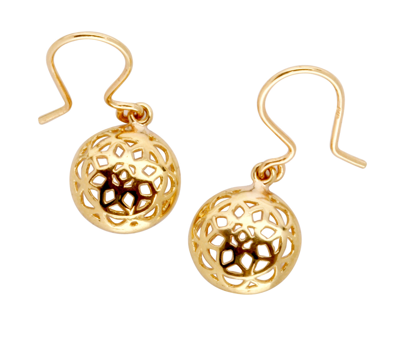 9ct Yellow Gold Filigree Drop Earrings
