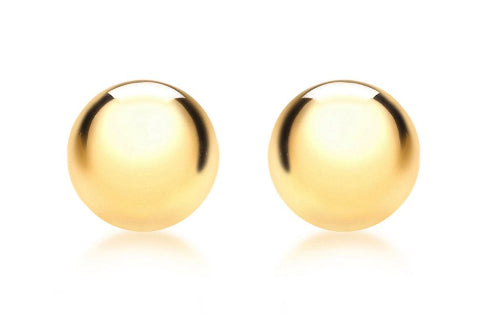 9Ct Yellow Gold 8Mm Ball Stud Earrings