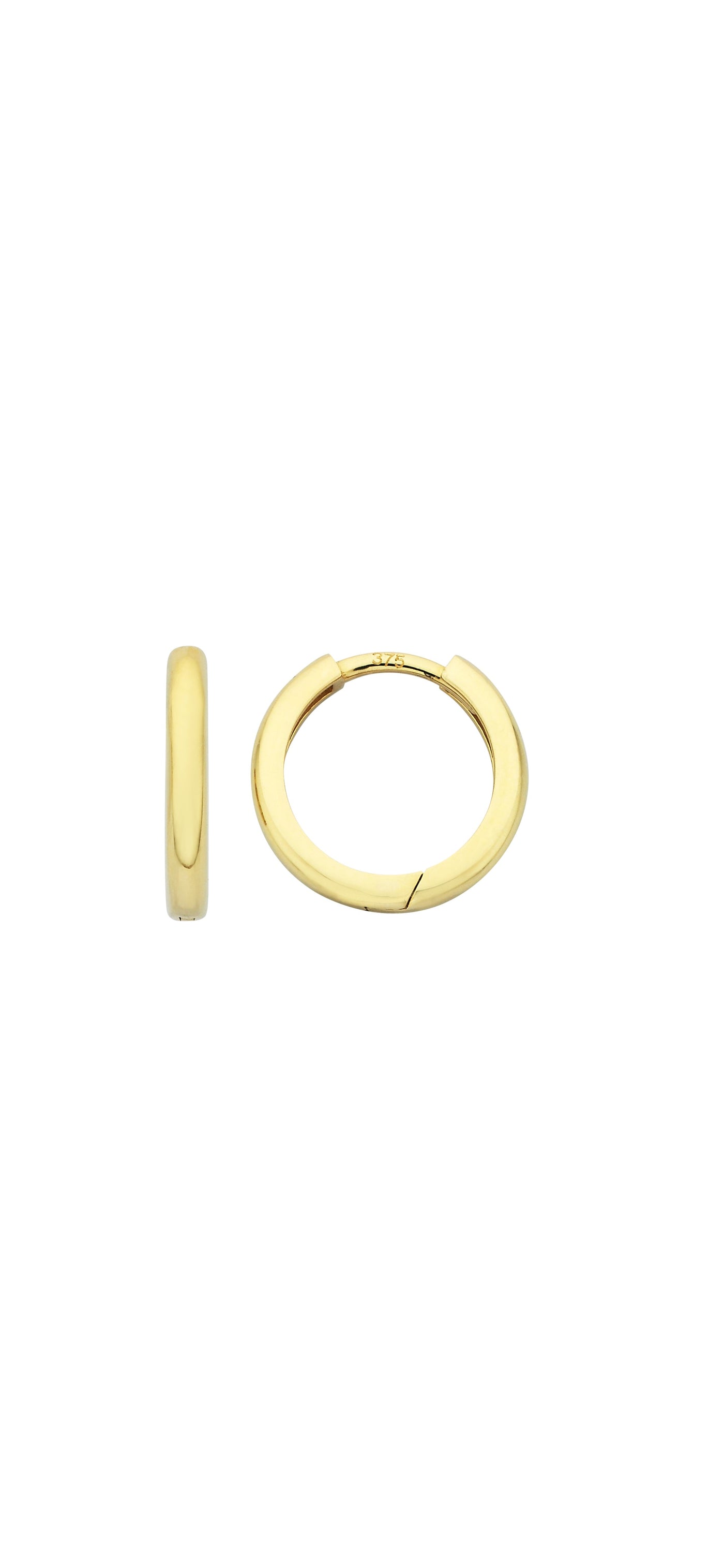 9Ct Yellow Gold Huggie Hoop Earrings