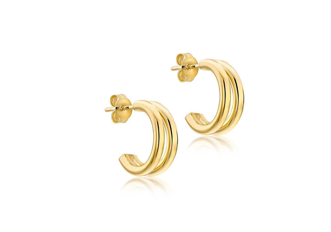 9Ct Yellow Gold Double Hoop Earrings
