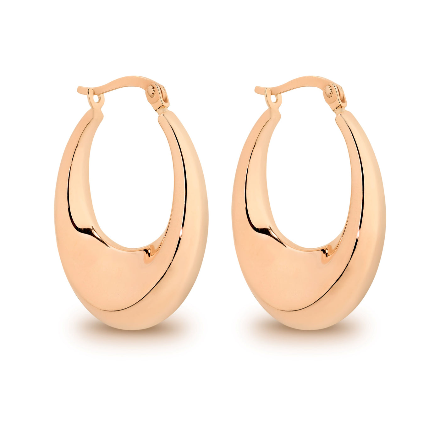 9ct rose gold bonded on to sterling silver hoop earrings