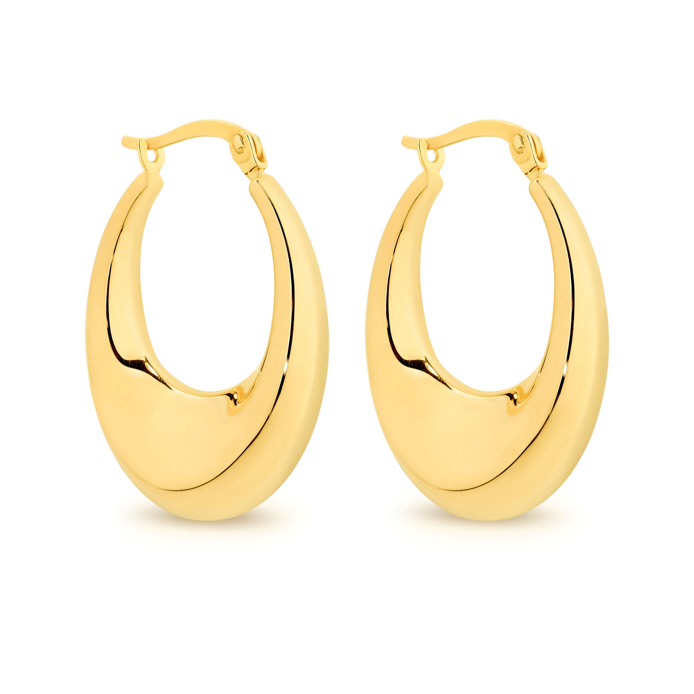 9ct Yellow Gold Bonded On Sterling Silver Hoop Earrings
