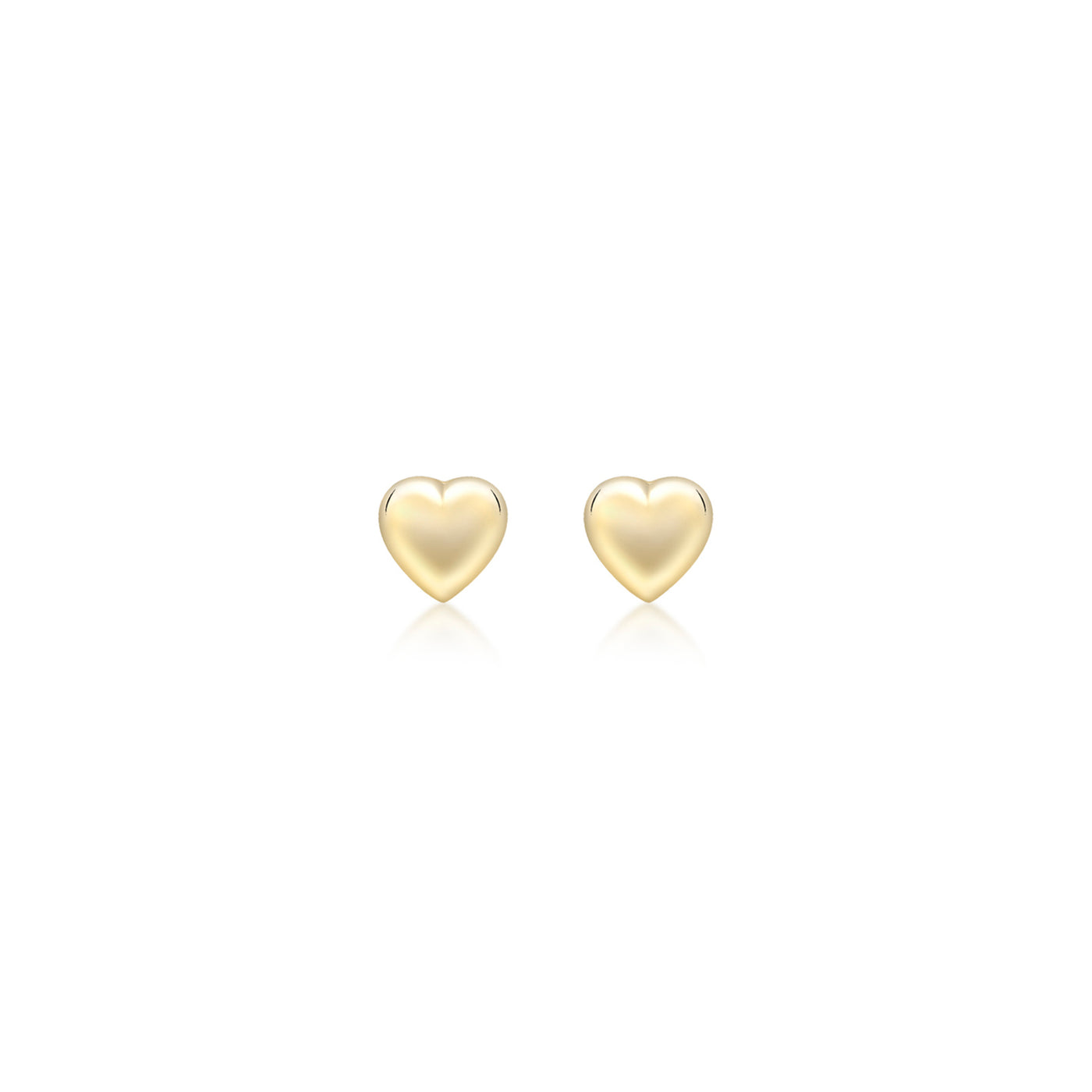 9ct Yellow Gold Dainty Heart Stud Earrings