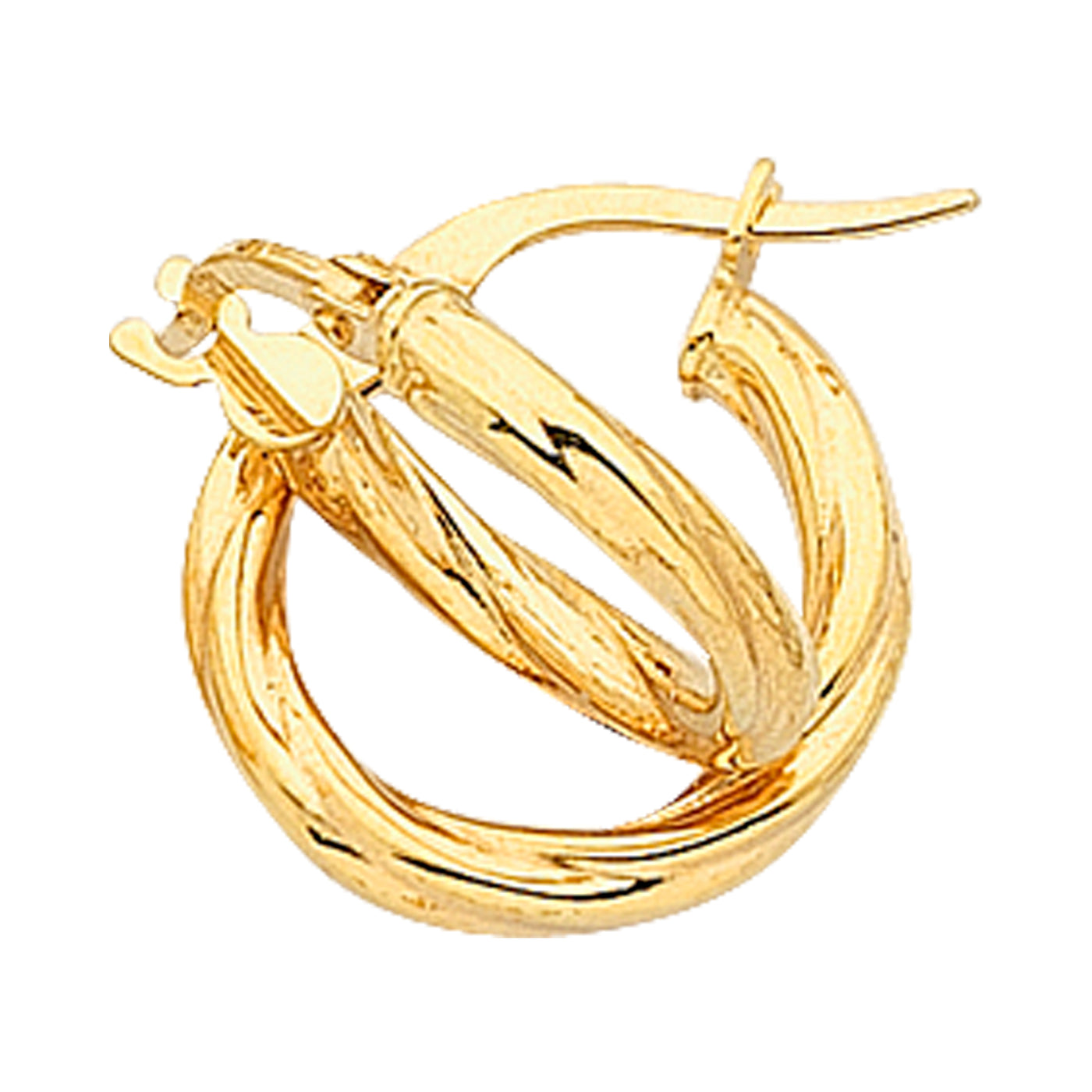 9ct Gold Silver Filled Twist Hoop Earrings