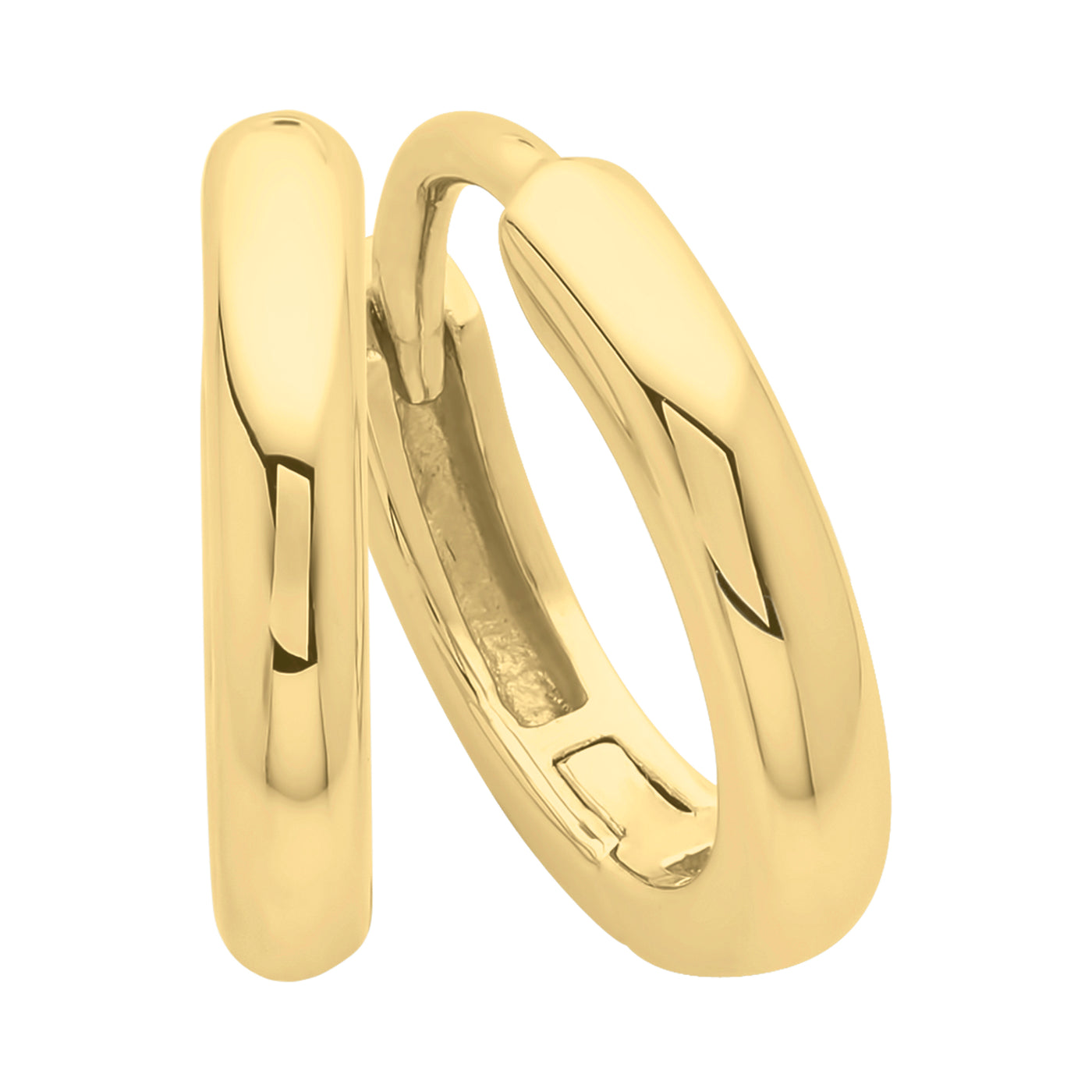 Sterling Silver Gold Plated Huggie Style Hoop Earrings