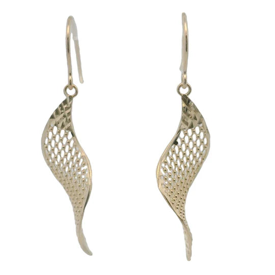9ct Yellow Gold Twist Drop Earrings