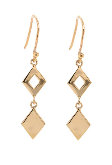 9ct Yellow Gold Triangle Drop Earrings