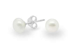 White Fresh Water Pearl Earrings