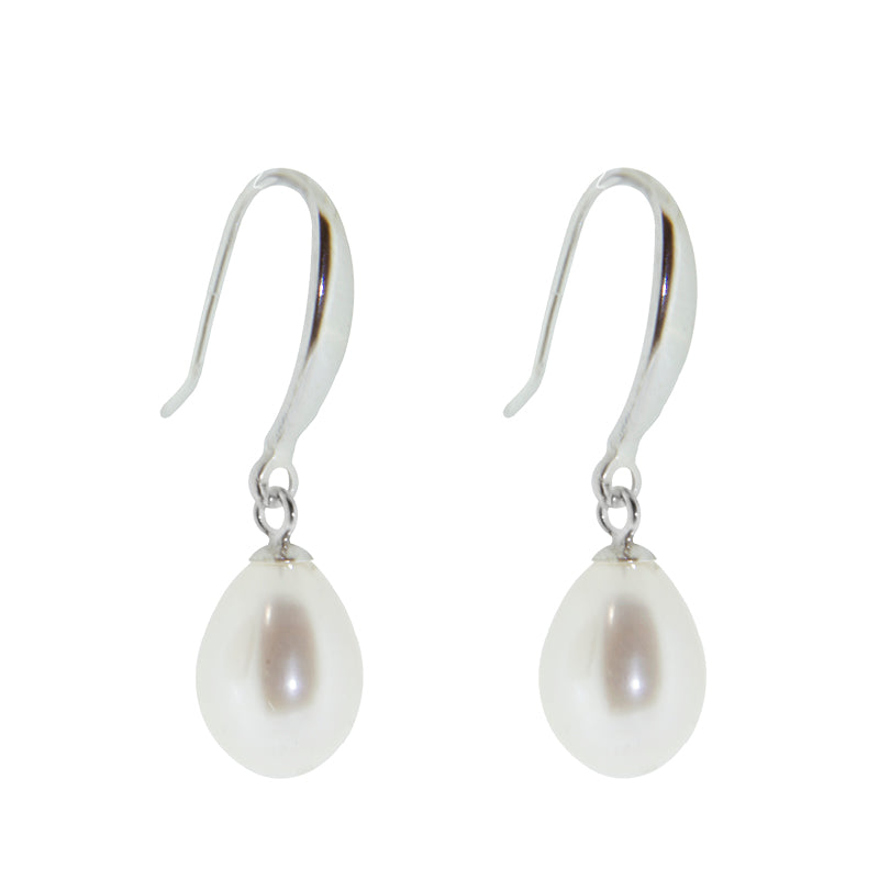 Sterling silver and freshwater pearl drop earrings