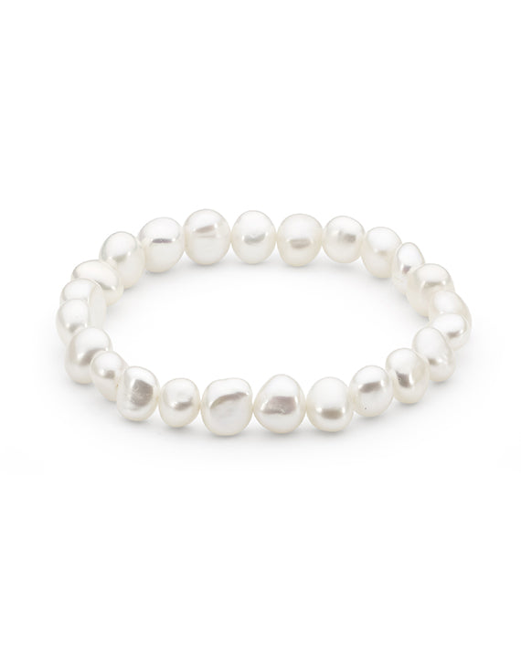 Stretch White Freshwater Pearl Bracelet