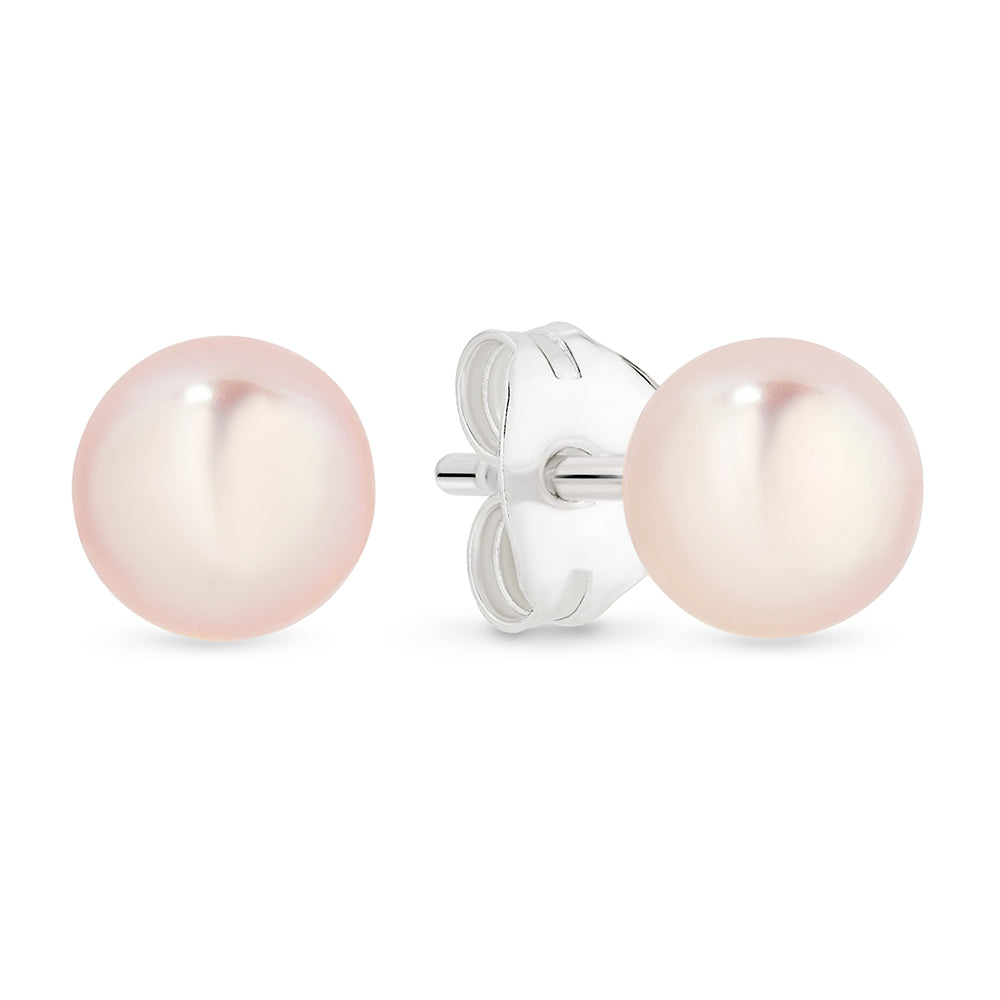 Sterling Silver Pink Freshwater Pearl Earrings