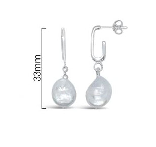 Sterling Silver Freshwater Pear Drop Earrings