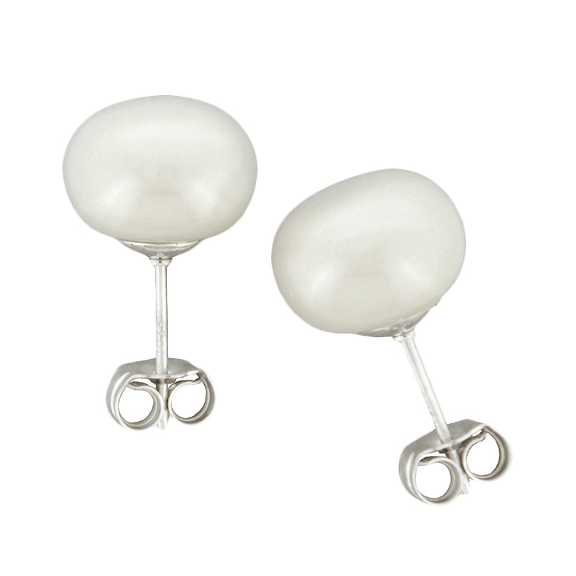 Sterling silver and white freshwater pearl earrings