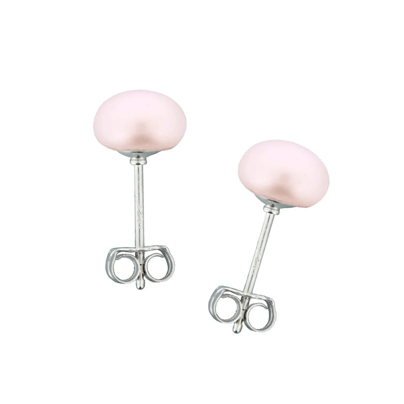 Natuaral Pink Freshwater Pearl Stud Earrings