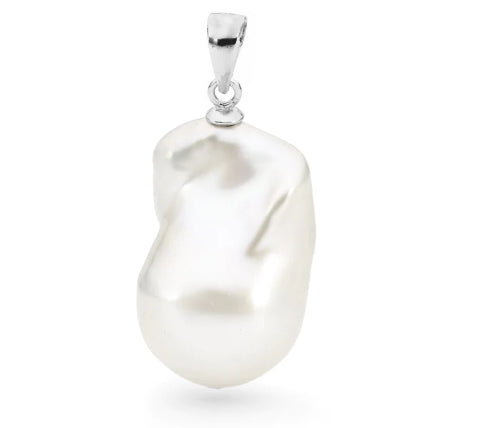 Sterling silver and keishi pearl pendant