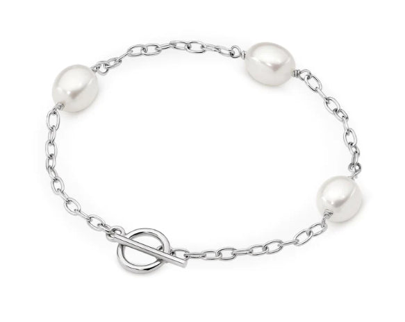 Sterling silver White freshwater pearl Bracelet