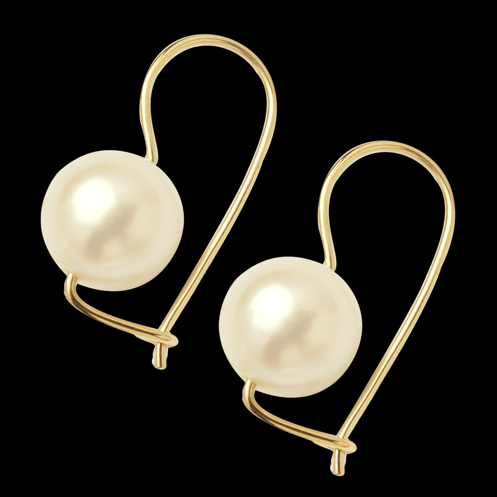 9ct Yellow Gold Euro Style Earring With Freshwater Pearl