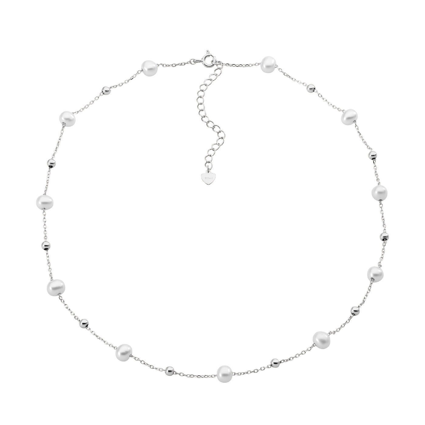 Ladies Ellani Sterling Silver And Freshwater Pearl Necklace P900S