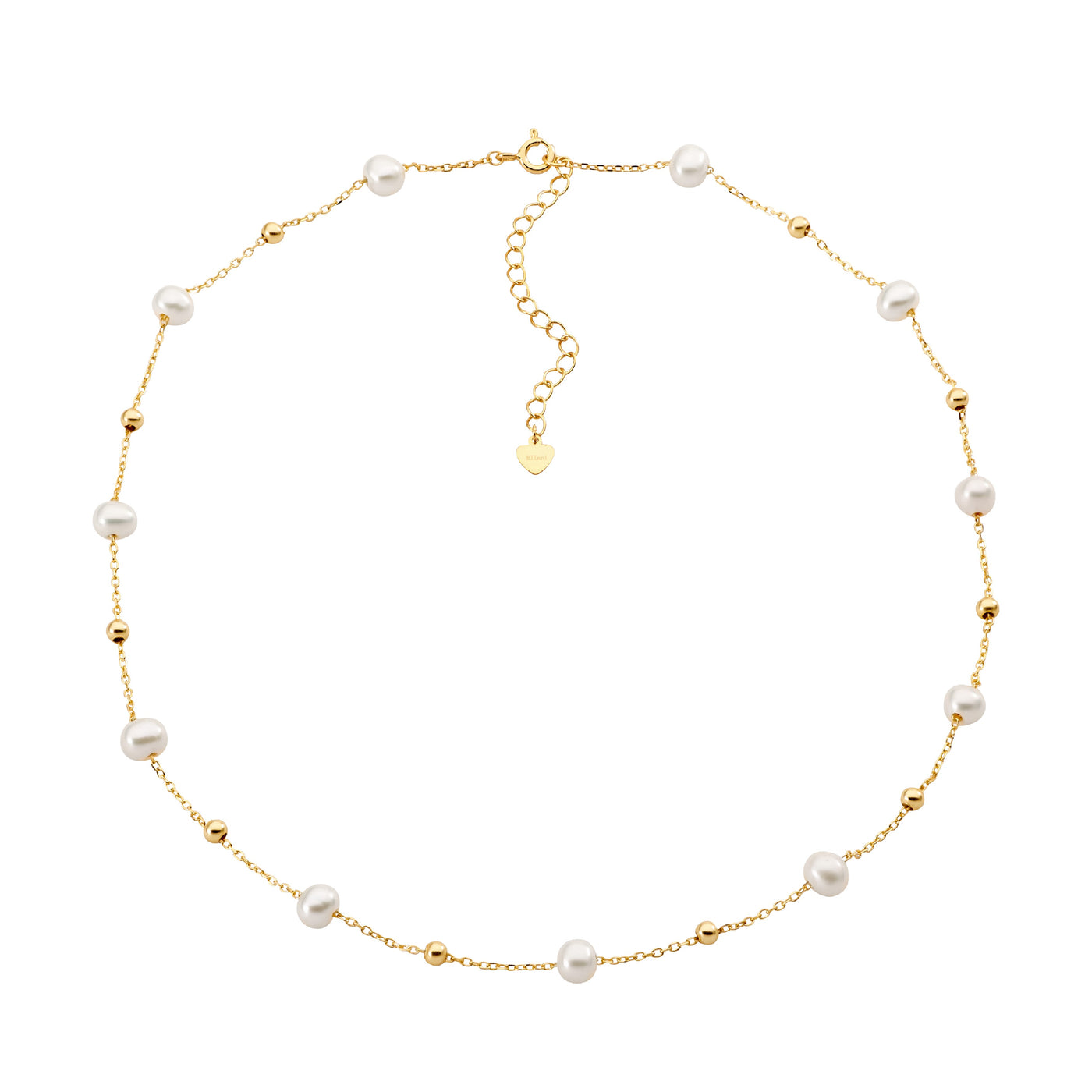 Ladies Ellani Yellow Gold Plated Freshwater Pearl Necklace P900G