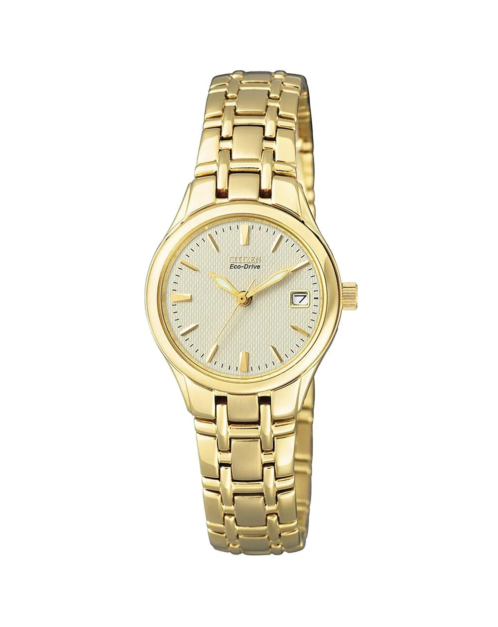 Ladies Citizen Eco Drive Gold Analogue Watch