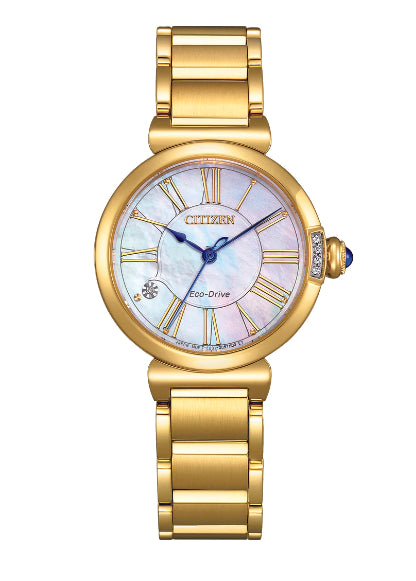 Ladies Citizen Eco Drive Gold With Diamonds Watch