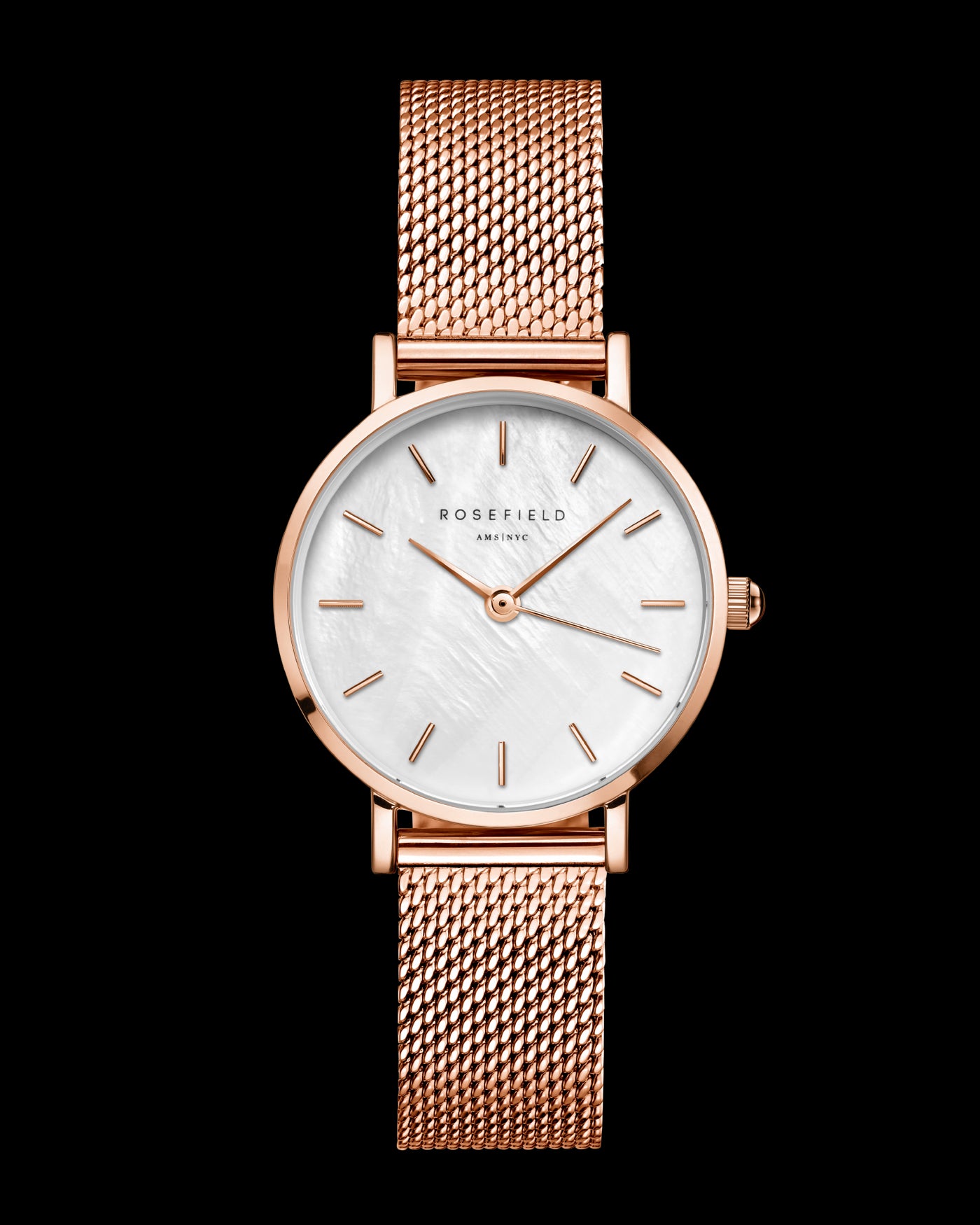 Rose Gold With Mesh Strap Rose Field Watch