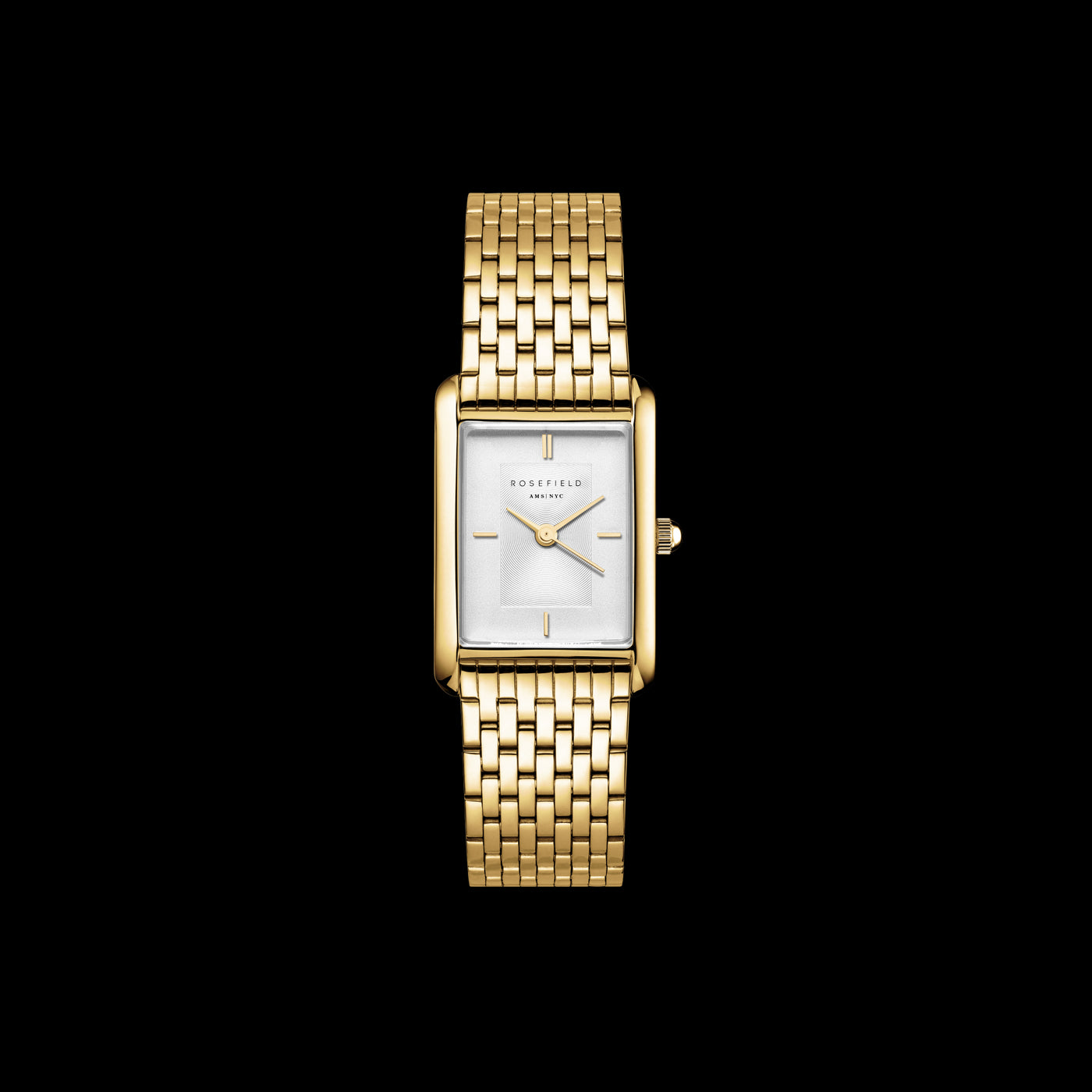 Yellow Gold Rectangular Face Rosefield Watch