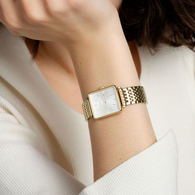 Yellow Gold With Rectangular Face Rosefield Watch