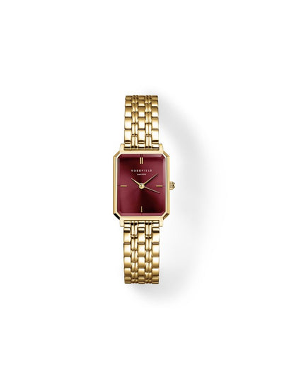 Octagon Rose Field Sunray Burgandy Dial Watch