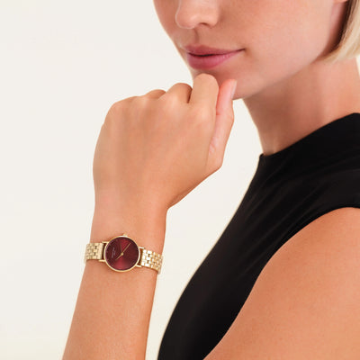 Rosefield Watch With Burgandy Dial
