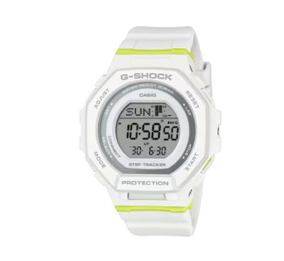 G Shock White and Resin Band. Bluetooth Step Tracker