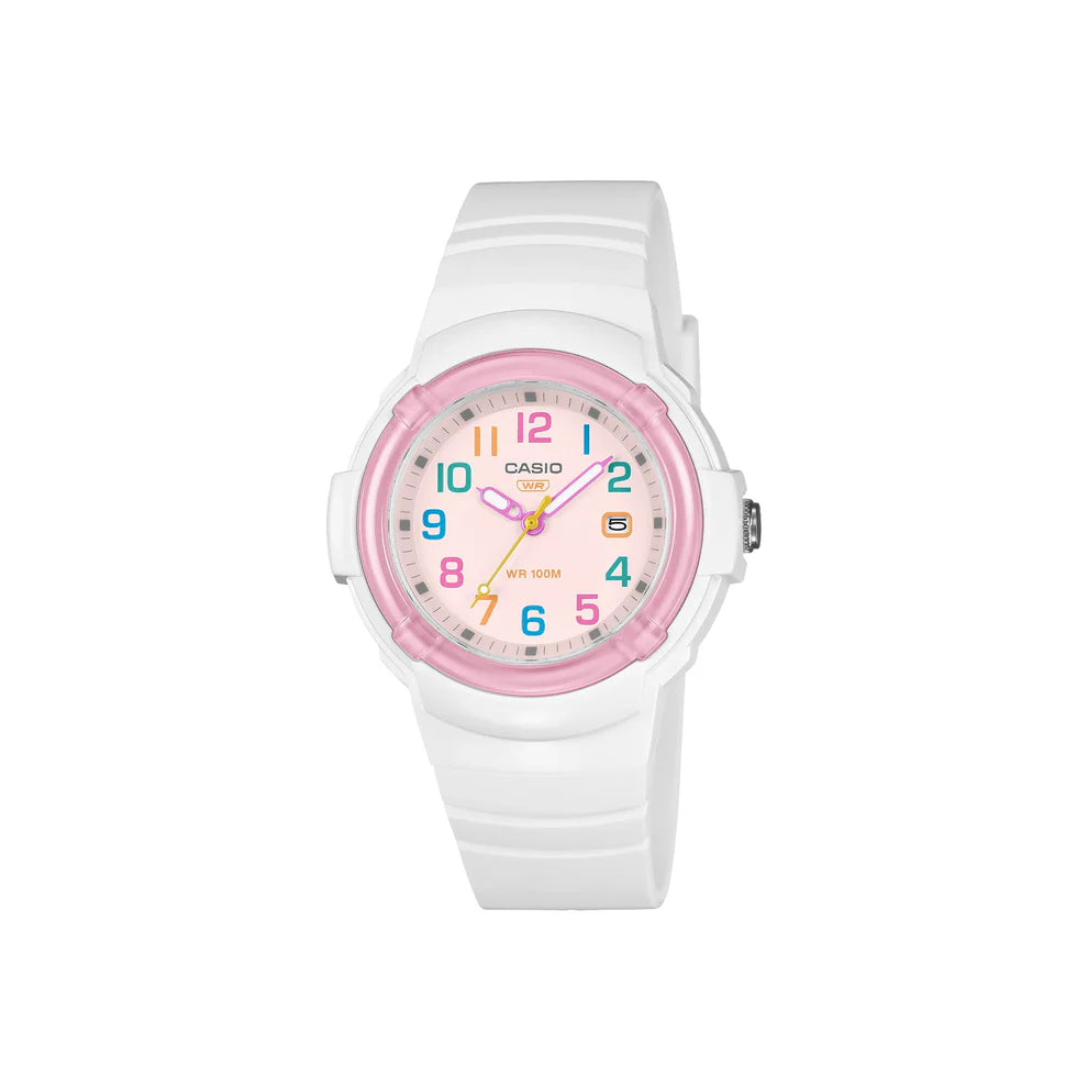 Casio Childs White And Pink Watch LX800H-7A1