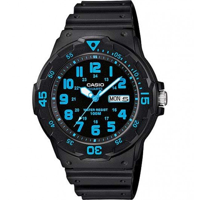 Mens Casio Black And Blue Digital Watch MRW200H-2B