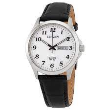 Mens Citizen Quartz Watch With Leather Strap BF5000-01A