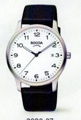 Mens Boccia Titanium With Leather Strap